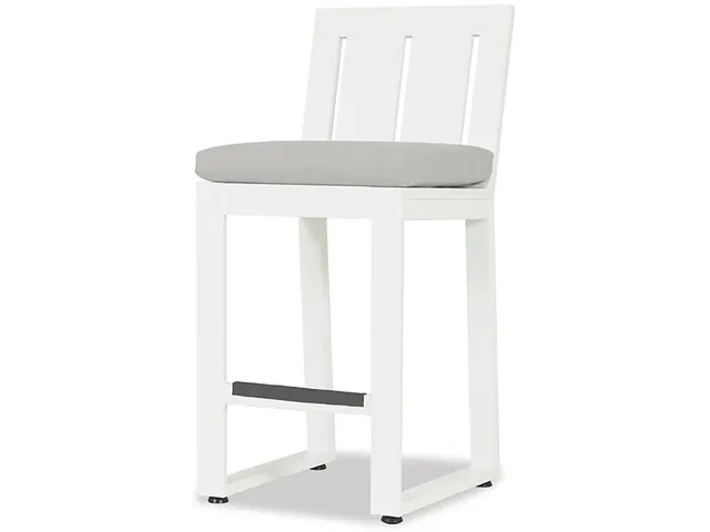 Newport Counter Stool in Cast Silver, No Welt