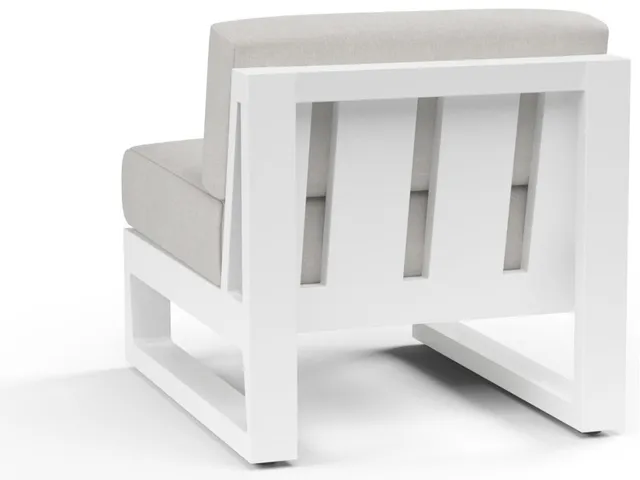 Newport Armless Club Chair in Cast Silver, No Welt - Alternative View