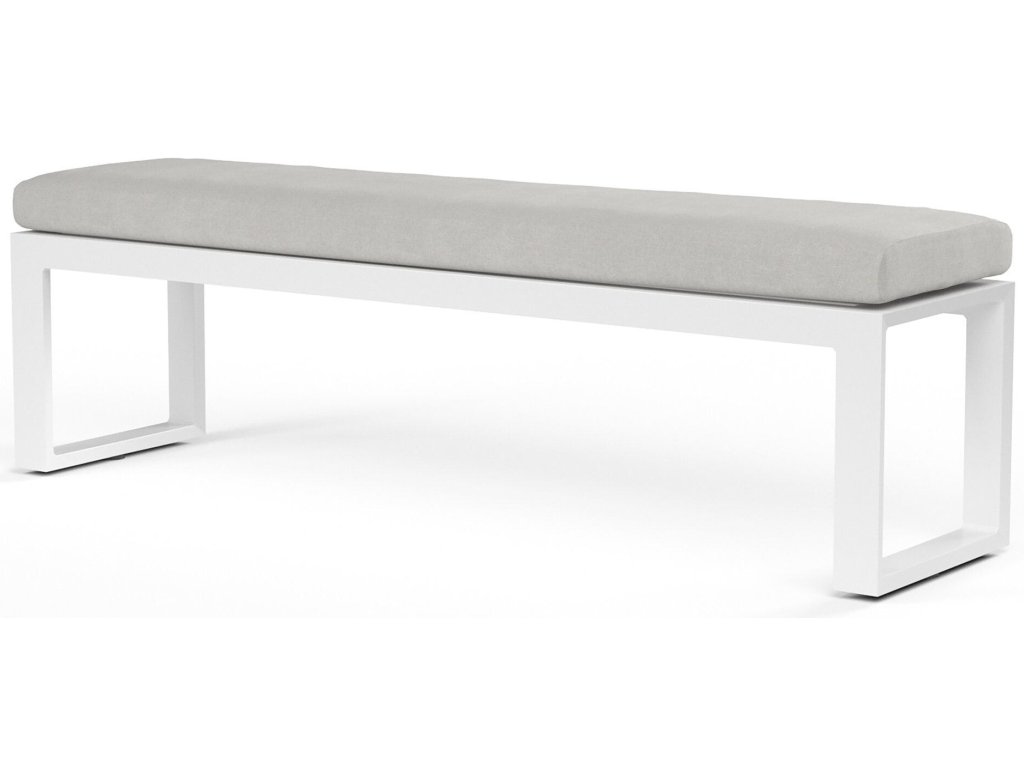 Newport Dining Bench in Cast Silver, No Welt - image 1