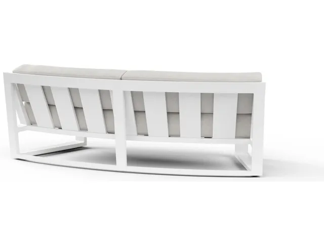 Newport Curved Sofa in Cast Silver, No Welt