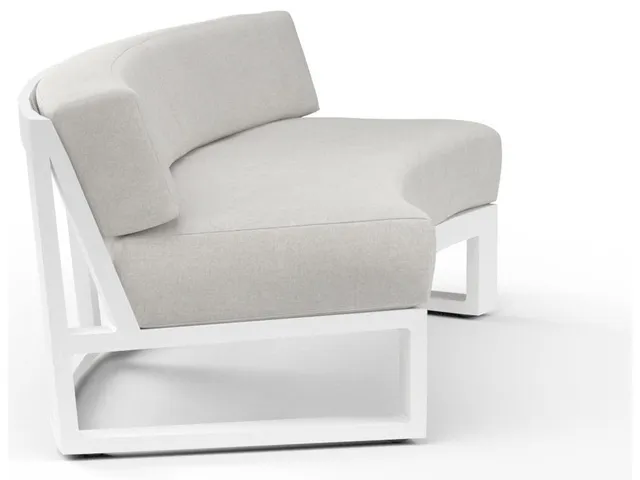 Newport Curved Sofa in Cast Silver, No Welt - Alternative View