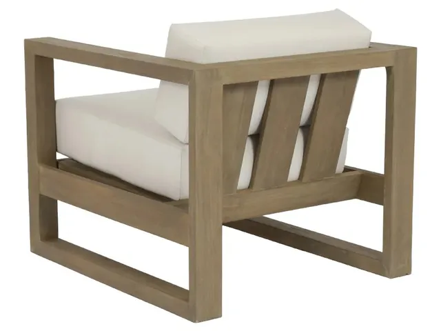 Coastal Teak Club Chair in Canvas Canvas, No Welt - Alternative View