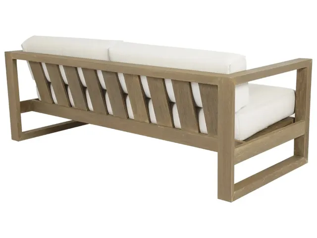 Coastal Teak Sofa in Canvas Canvas, No Welt - Alternative View