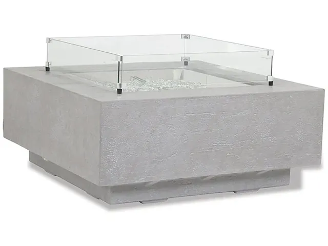 Square Fire Table Glass Surround