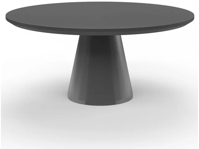 Pedestal Dining Table, Dark Gray Finish