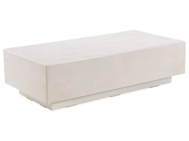 GRFC Faux Bois Coffee Table, Bone Finish