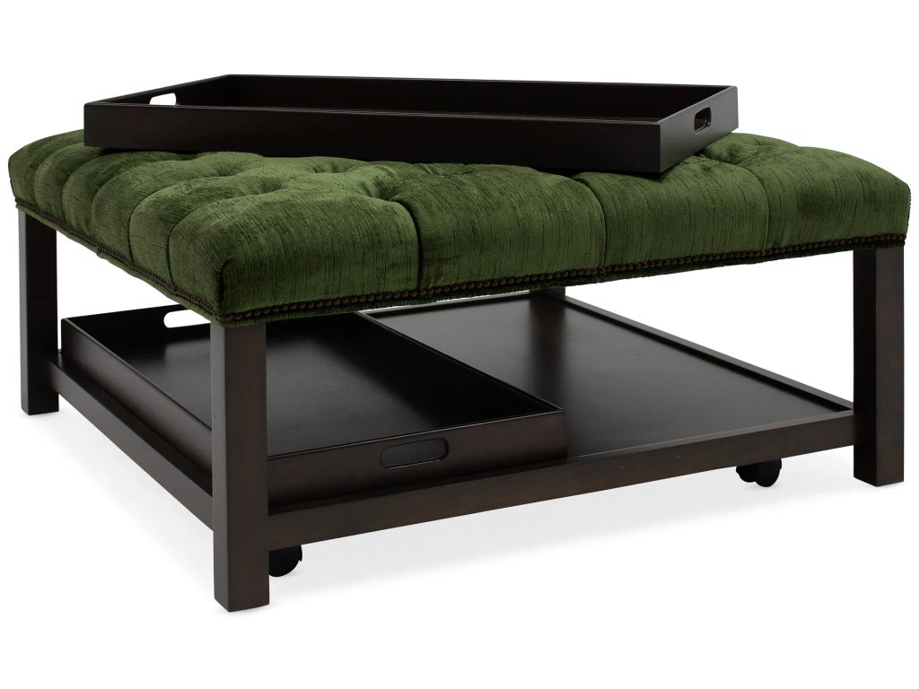 Henri Square Tufted Tray Ottoman - main image