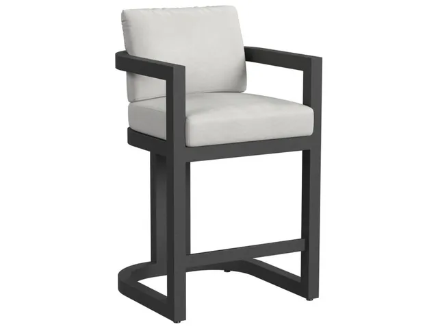 Malibu Barstool in Cast Silver, No Welt