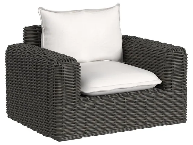 Cabo Oversized Club Chair in Soothe Pearl w/ Flange Welt
