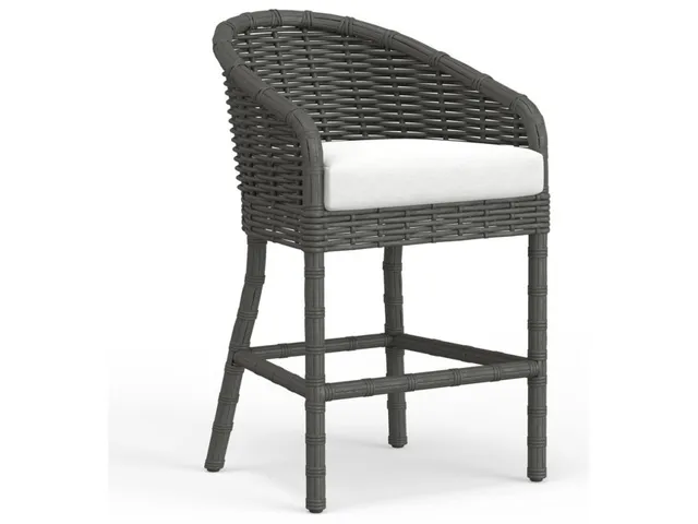 Cabo Barstool in Soothe Pearl w/ Flange Welt