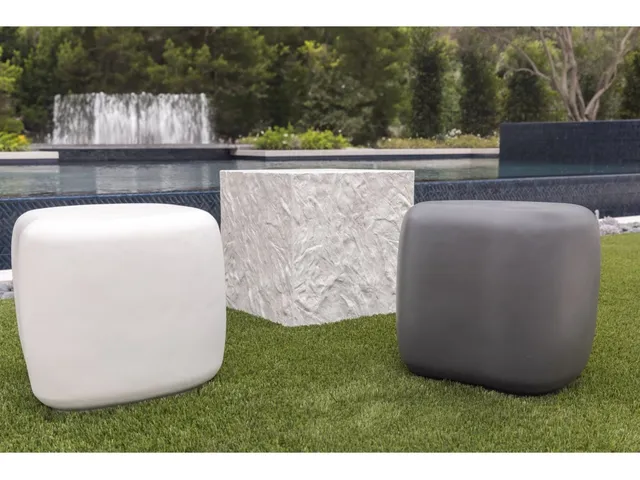 Pebble End Table - Bone