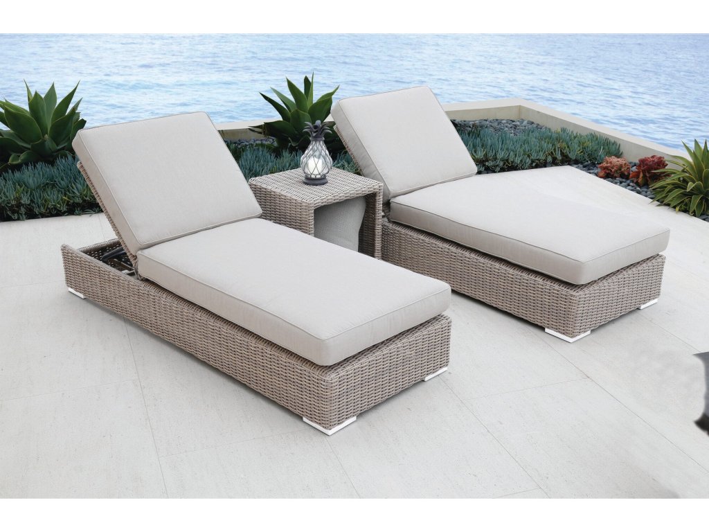 Coronado Adjustable Chaise in Canvas Flax w/ Self Welt - image 3