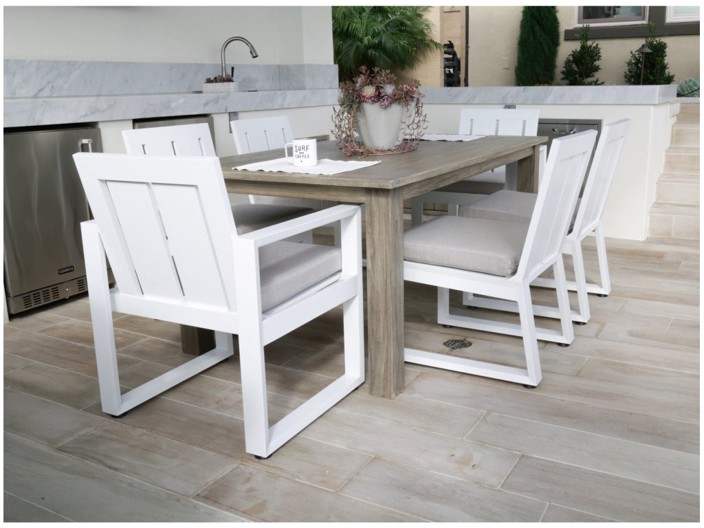 Newport Armless Dining Chair in Cast Silver, No Welt - image 4