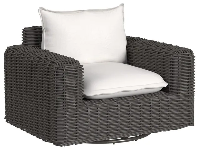 Cabo Swivel Club Glider in Soothe Pearl w/ Flange Welt