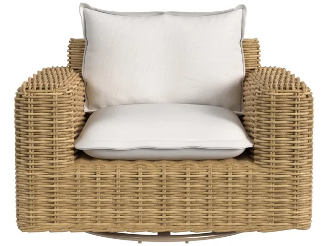 Playa Swivel Club Glider in Soothe Pearl w/ Flange Welt - Alternative View
