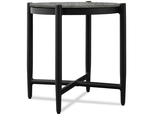 Graphite Round Post End Table