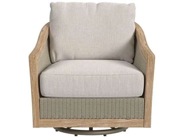 Cambria Swivel Club Chair in Canvas Canvas w/ Self Welt - Alternative View