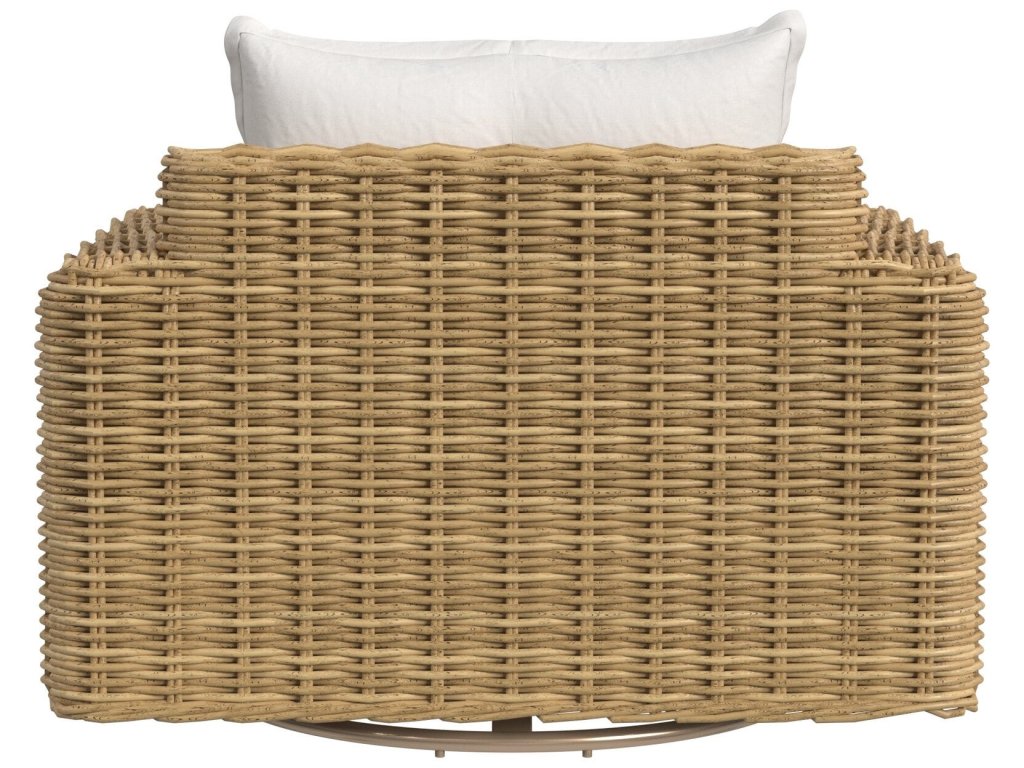 Playa Oversized Swivel Club Chair in Soothe Pearl w/ Flange Welt - image 3