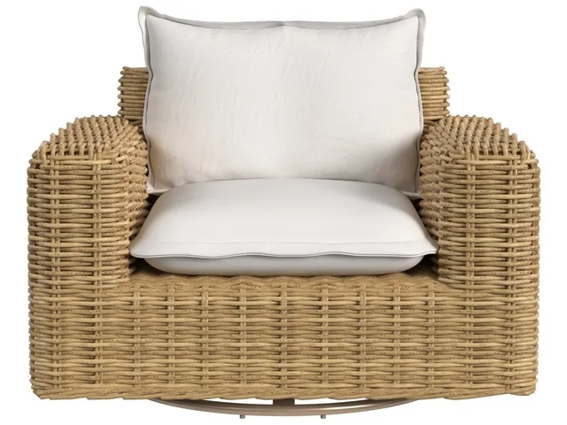 Playa Oversized Swivel Club Chair in Soothe Pearl w/ Flange Welt - Alternative View