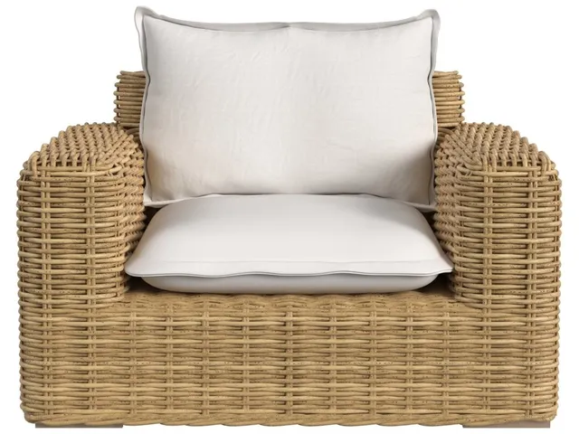 Playa Oversized Club Chair in Soothe Pearl w/ Flange Welt - Alternative View