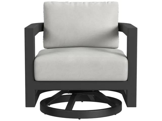 Malibu Swivel Chair in Cast Silver, No Welt