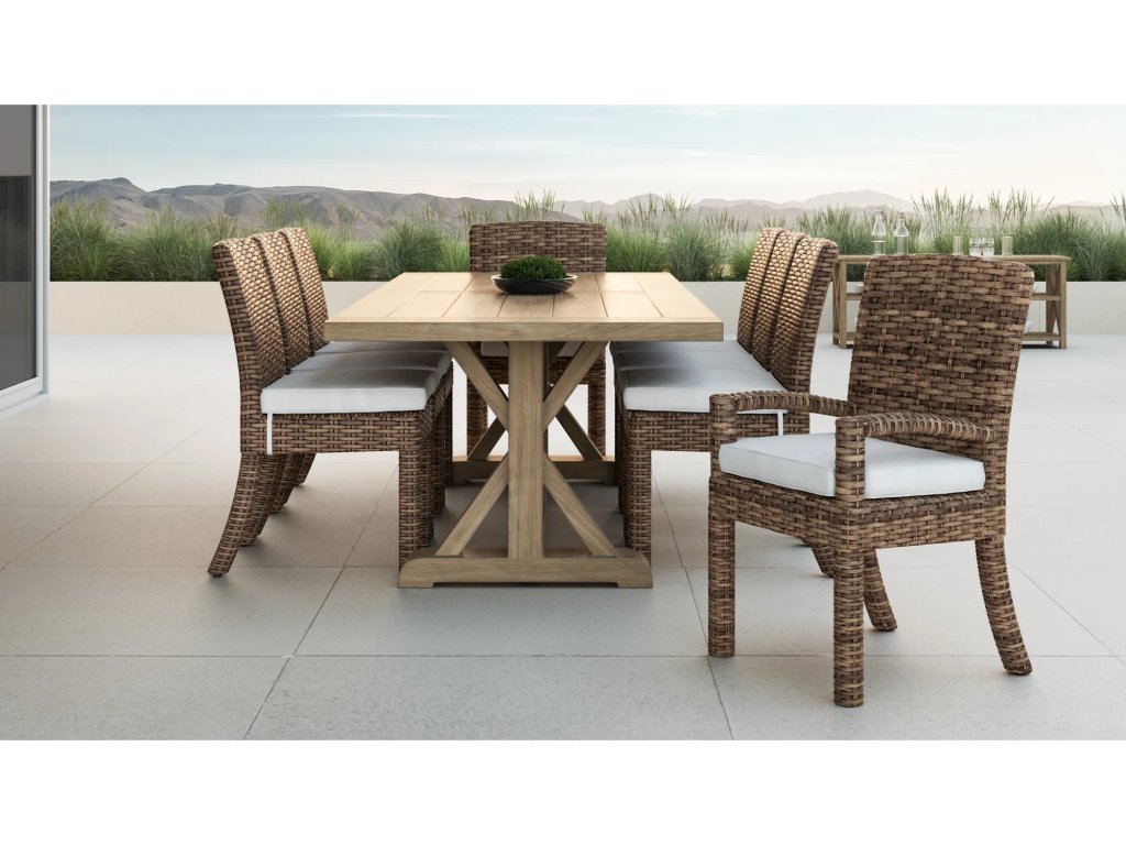 Coastal Teak 94" Trestle Dining Table - image 3
