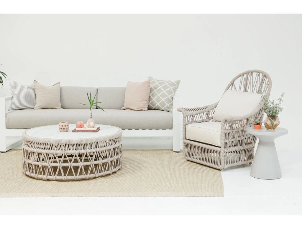 Dana Coffee Table with Honed Carrara Marble Top - image 1