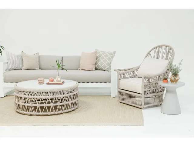 Dana Coffee Table with Honed Carrara Marble Top - Alternative View