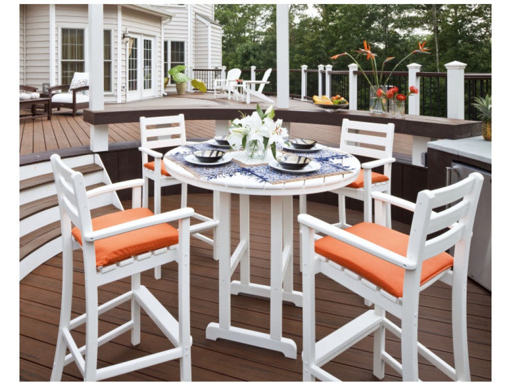 Trex Outdoor Furniture Monterey Bay 5-Piece Round Bar Set Bar & Counter Set, alternate view 4