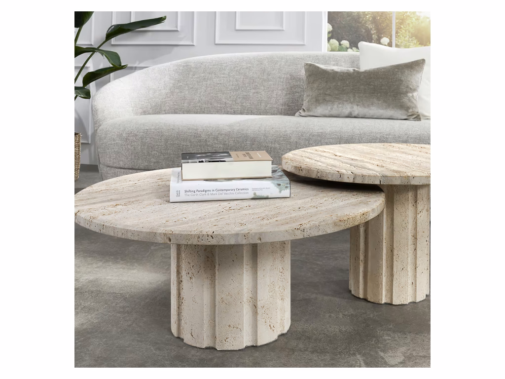 Amerigo Cocktail Table Set - Travertine - image 3