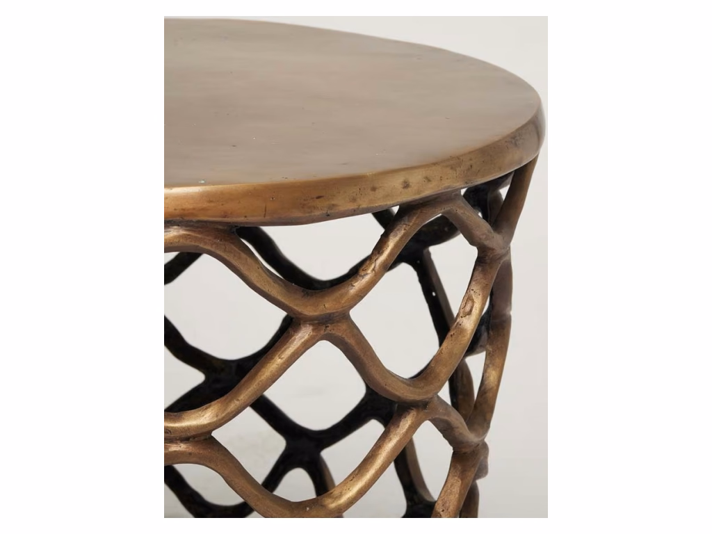 Lattice Accent Table - Antique Brass - image 1