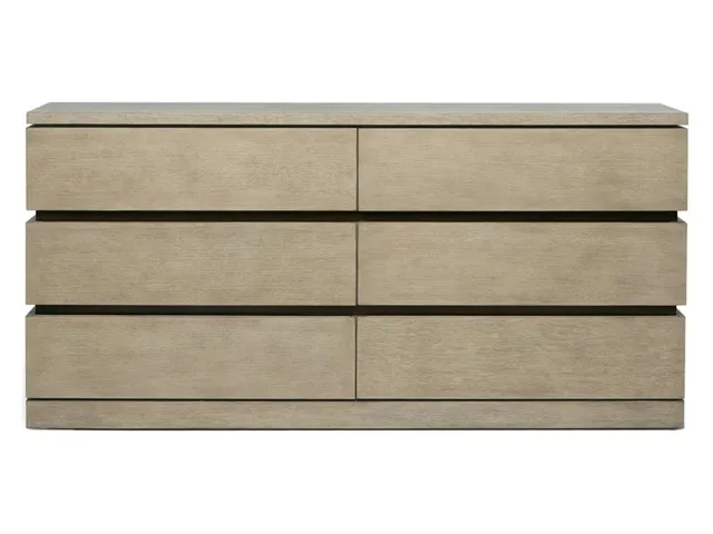 Bolton 6 Drawer Chest - Washed taupe