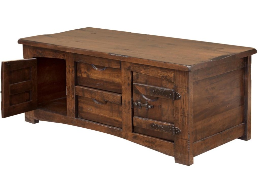 4 Drawer 4 Doors Cocktail Table - image 2