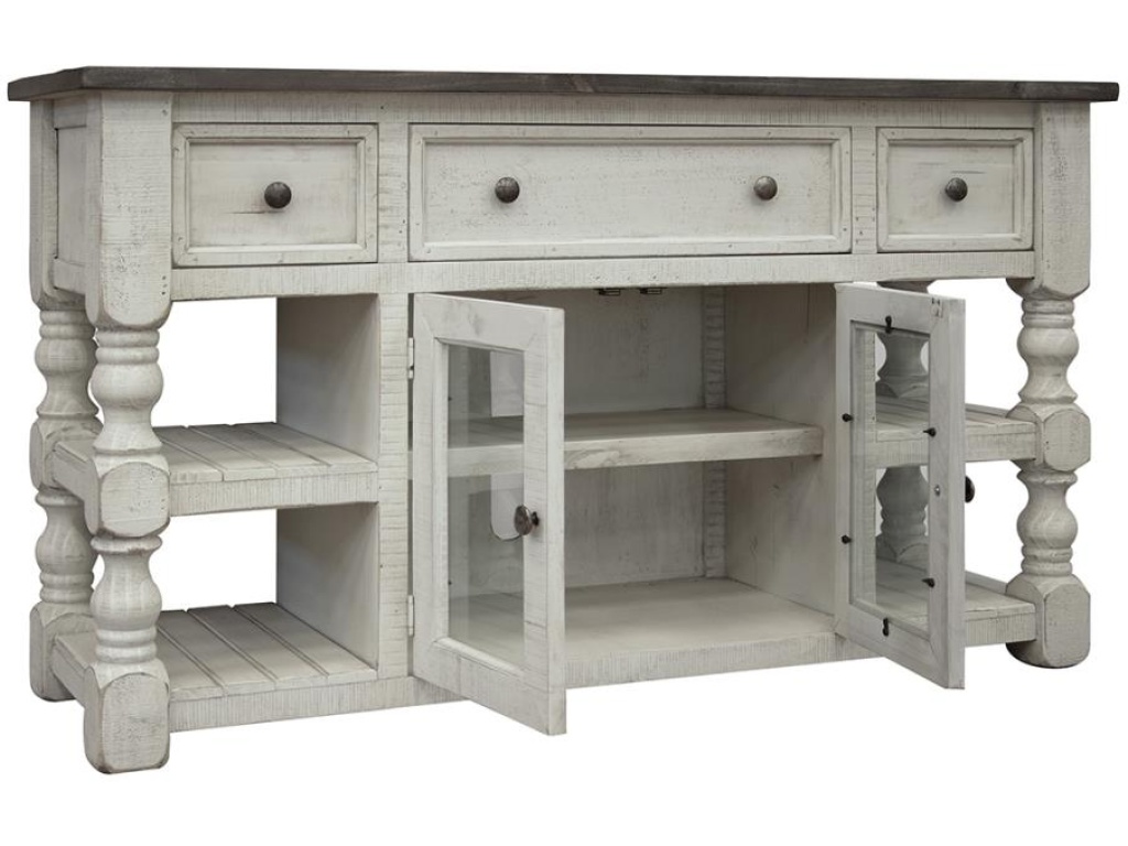 3 Drawer 2 Glass Door 60" TV Stand - image 4