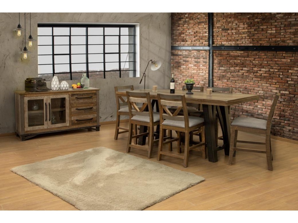 Loft Brown, Rectangular Counter Dining Table - image 1