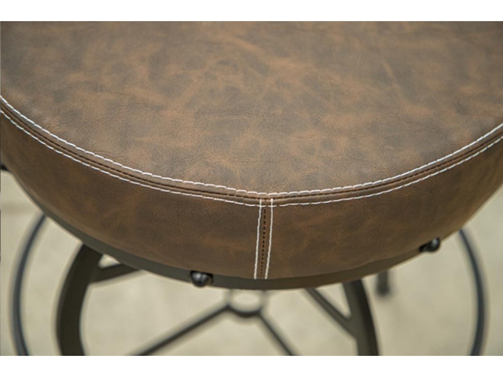 Upholstered Seat Adjustable 24-30" Swivel Iron Base Barstool - image 2