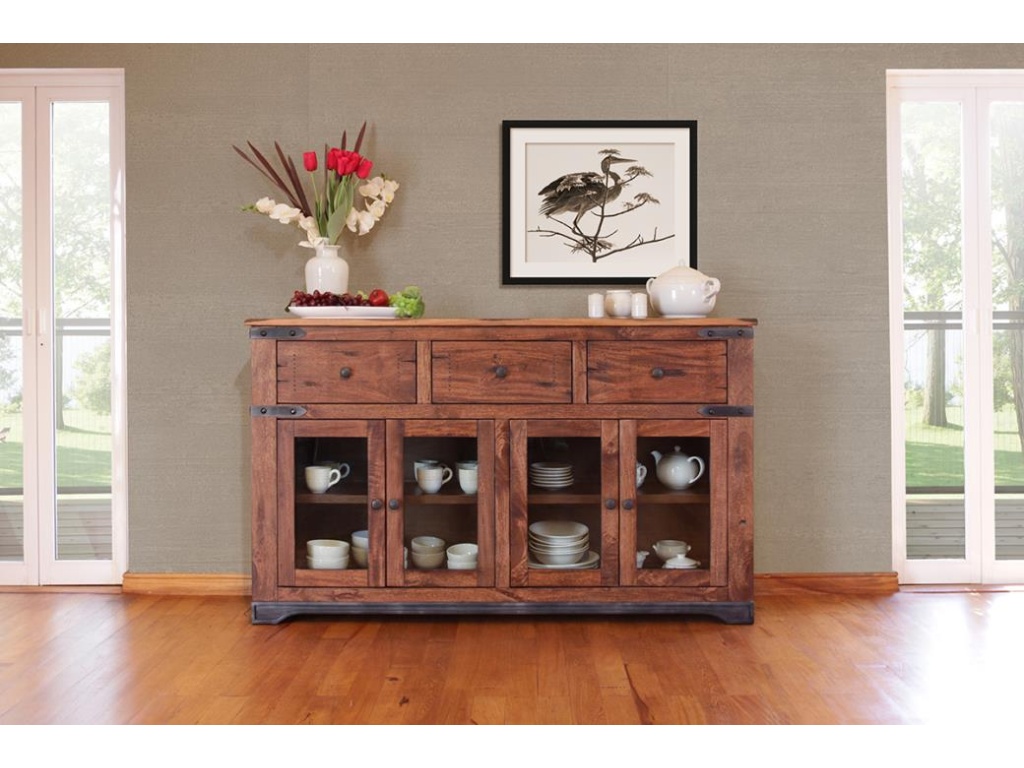 3 Drawer 4 Glass Doors 70" Console - image 1