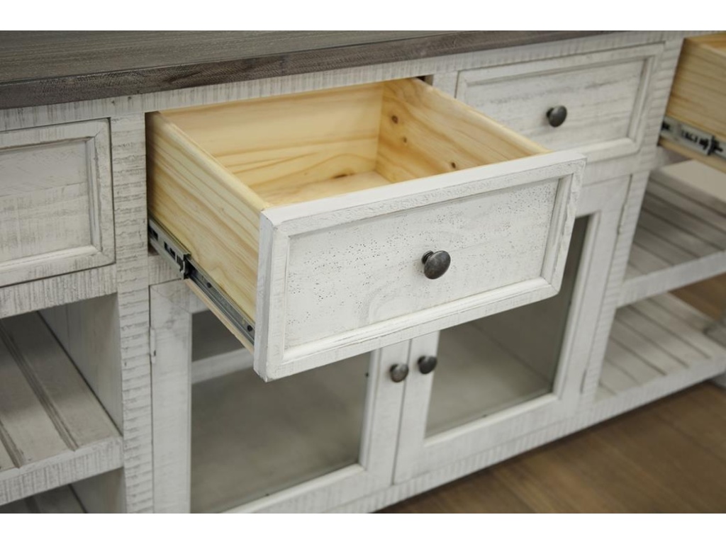 3 Drawer 2 Glass Door 60" TV Stand - image 3