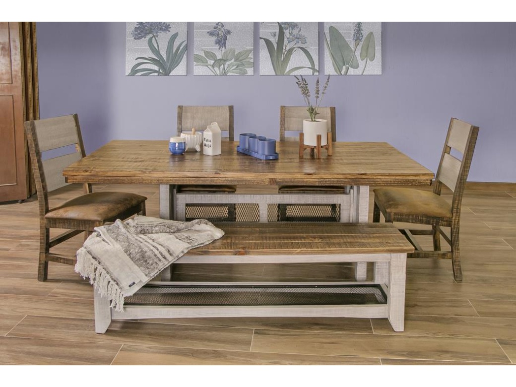 Iron Shelf Solid Wood Bench - image 2