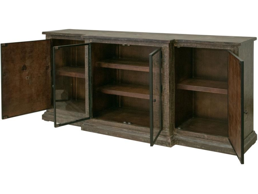 2 Copper-Paneled Door 2 Glass Door Console - image 3