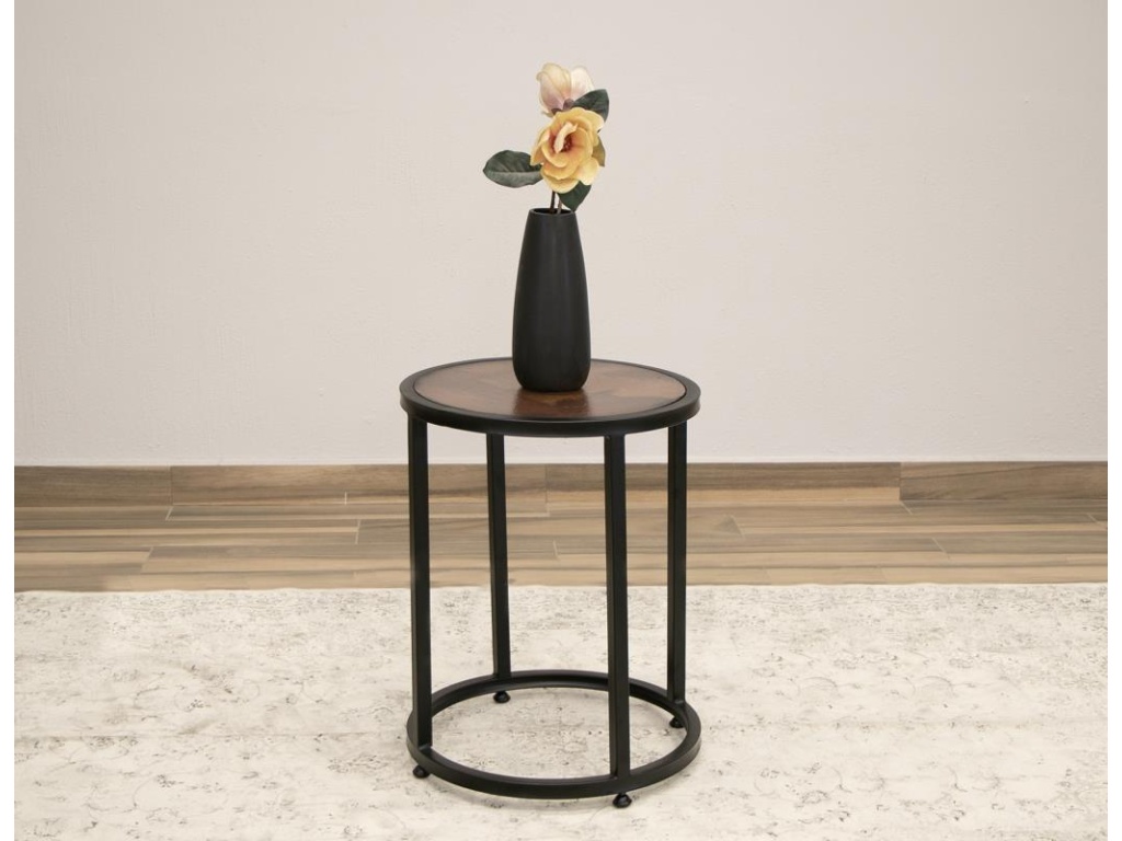 Copper Top & Iron Base End Table - image 1