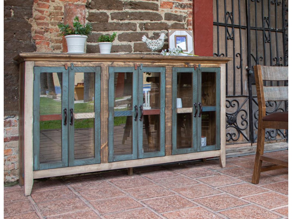 6 Glass Doors 73" Console - image 1