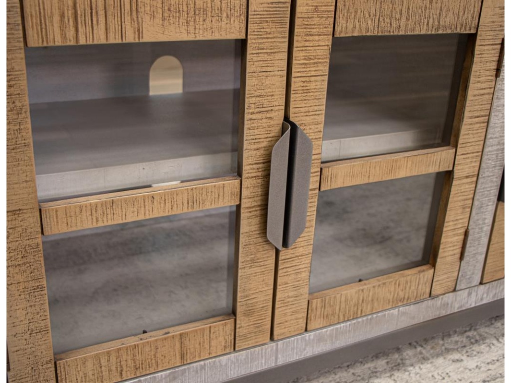 2 Drawer 4 Glass Doors 70" TV Stand - image 5