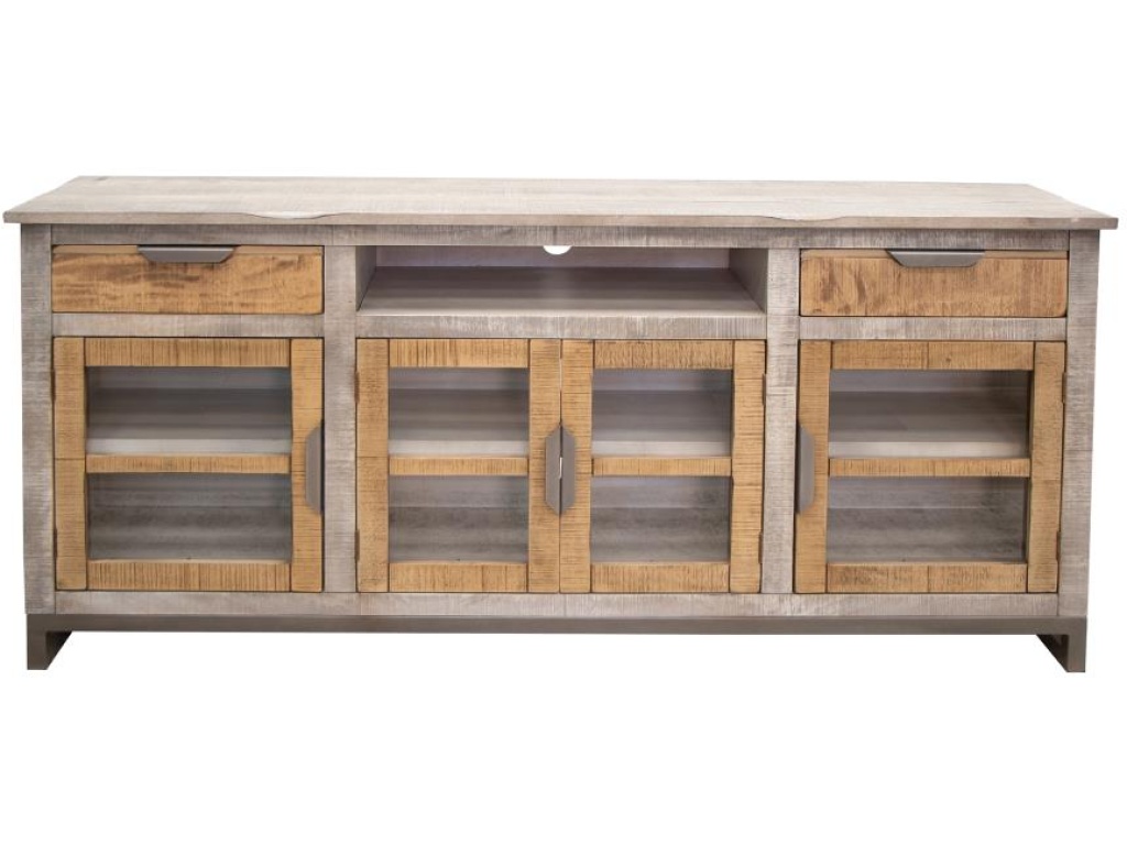 2 Drawer 4 Glass Doors 70" TV Stand - main image