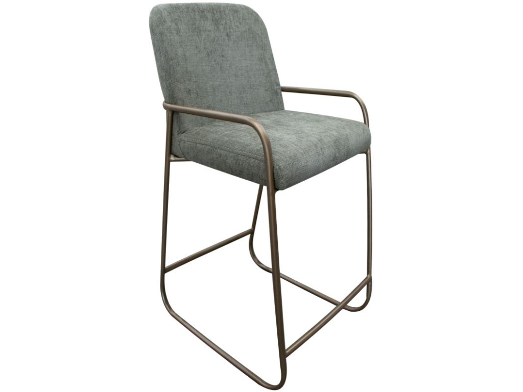 Wooden Frame & Metal Base, 30" Upholstered Barstool - main image