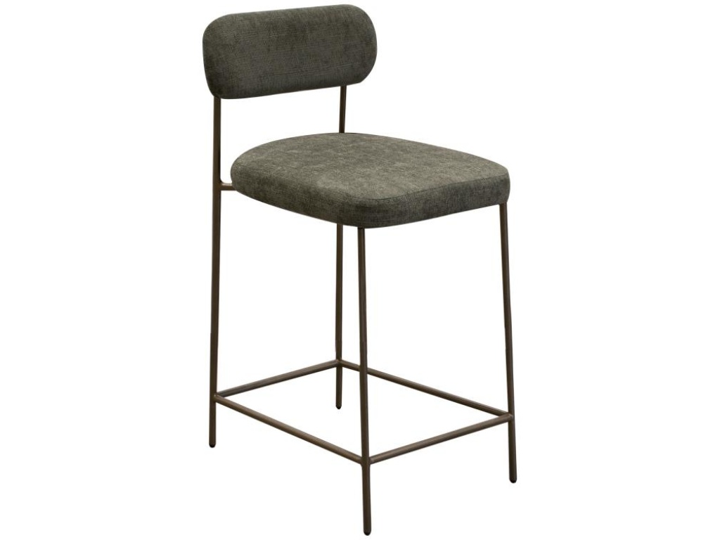 Wooden Frame & Metal Base, 30" Upholstered Barstool - main image