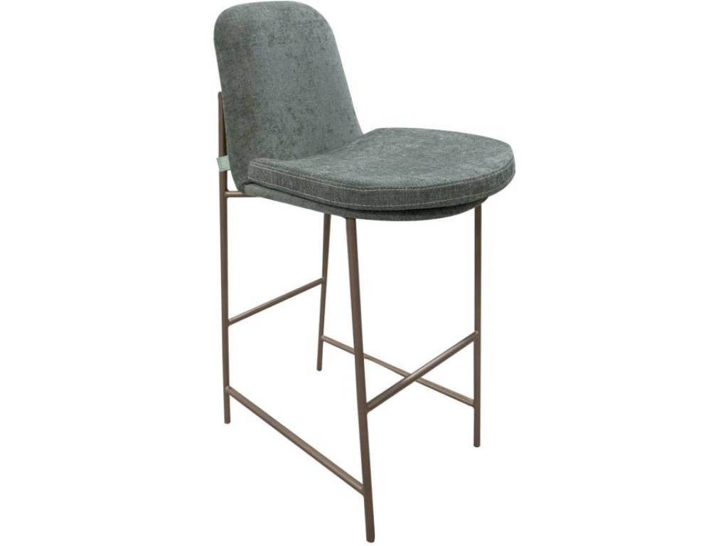 Wooden Frame & Metal Base, 30" Upholstered Barstool - main image