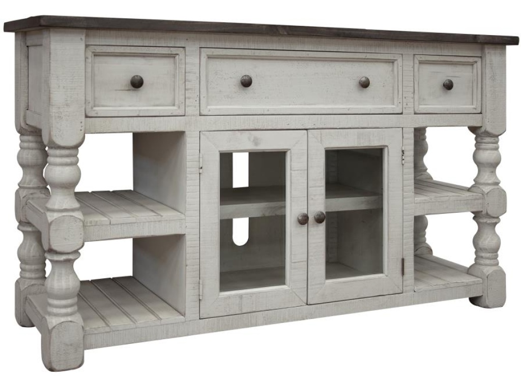 3 Drawer 2 Glass Door 60" TV Stand - image 2