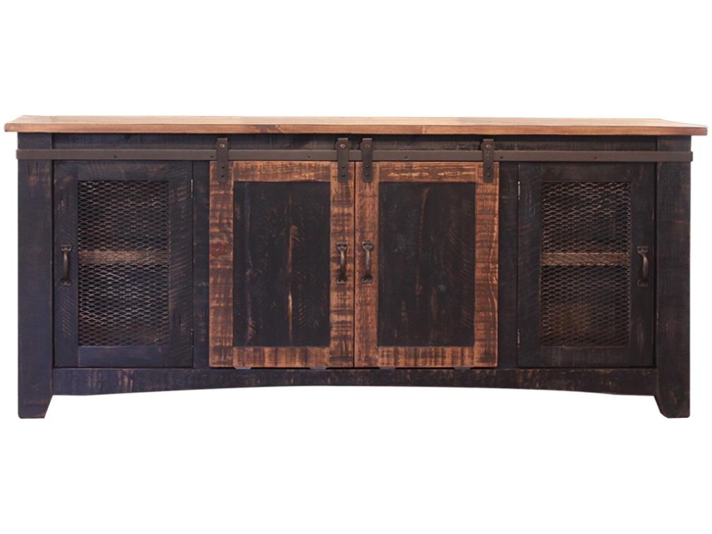 2 Sliding Doors, 2 Mesh Doors 70" TV Stand - main image