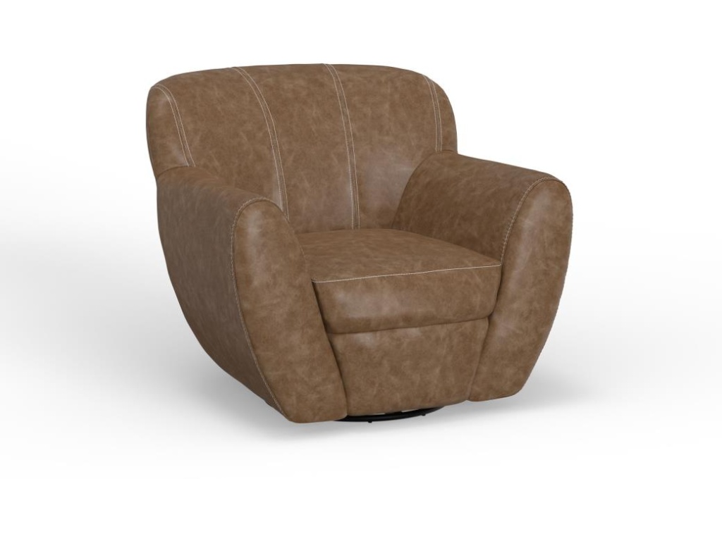 Wooden Frame & Metal Base, 360 Degree Swivel Accent Chair - main image